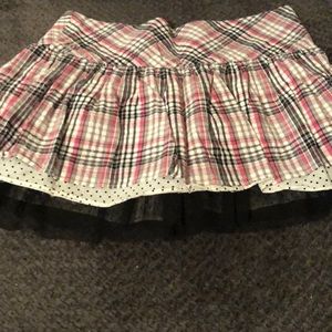 Pink Plaid Multilayer Skirt